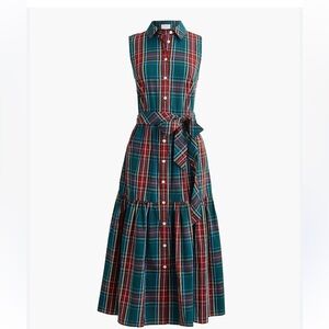J Crew plaid tiered tartan shirt dress NWT size 4